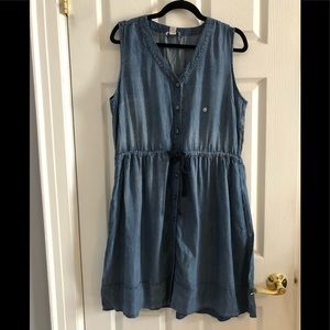 Bass Button Down Denim Tie Dress
